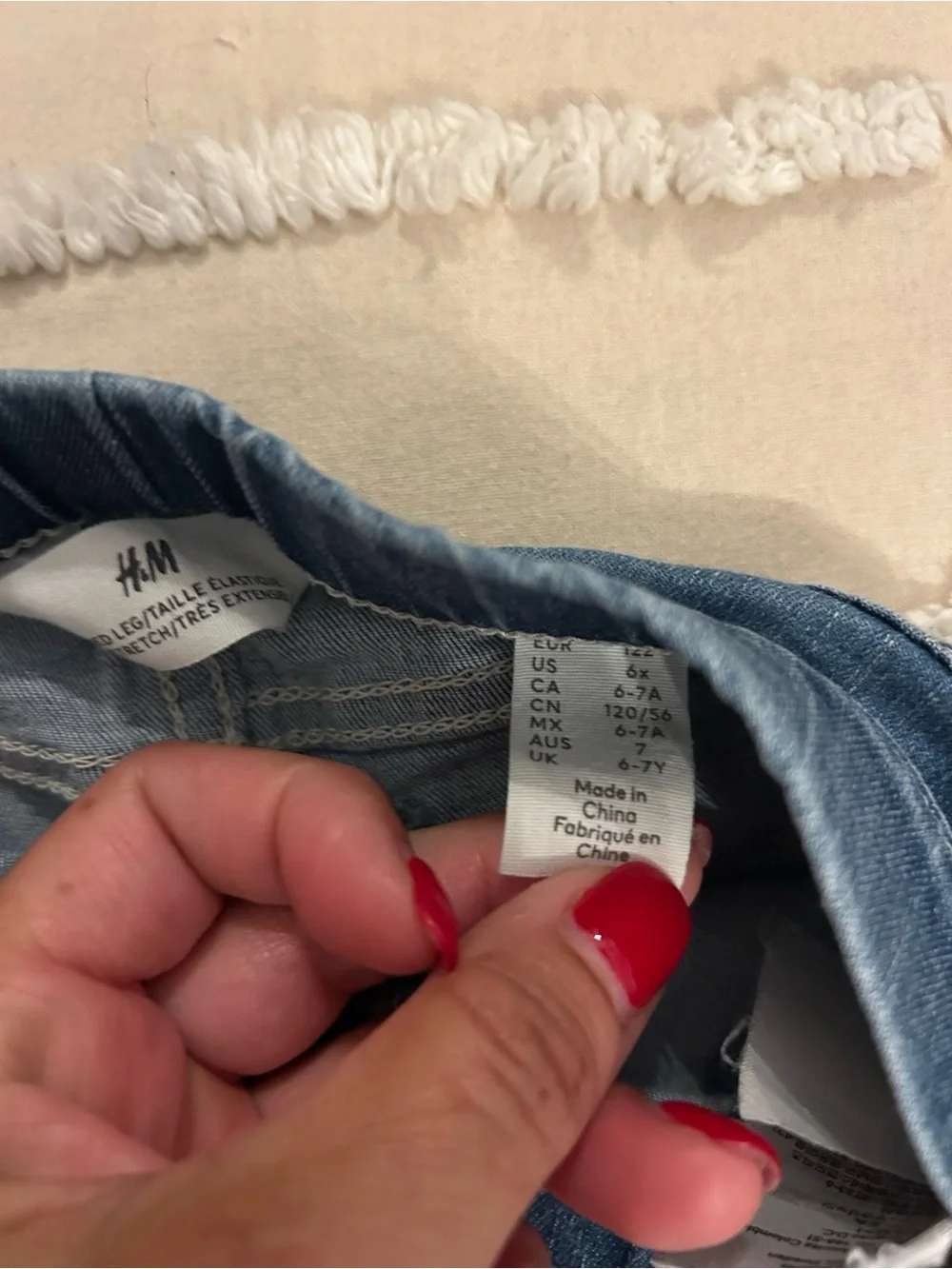 Girls Blue Unicorn Embroidered Jeans